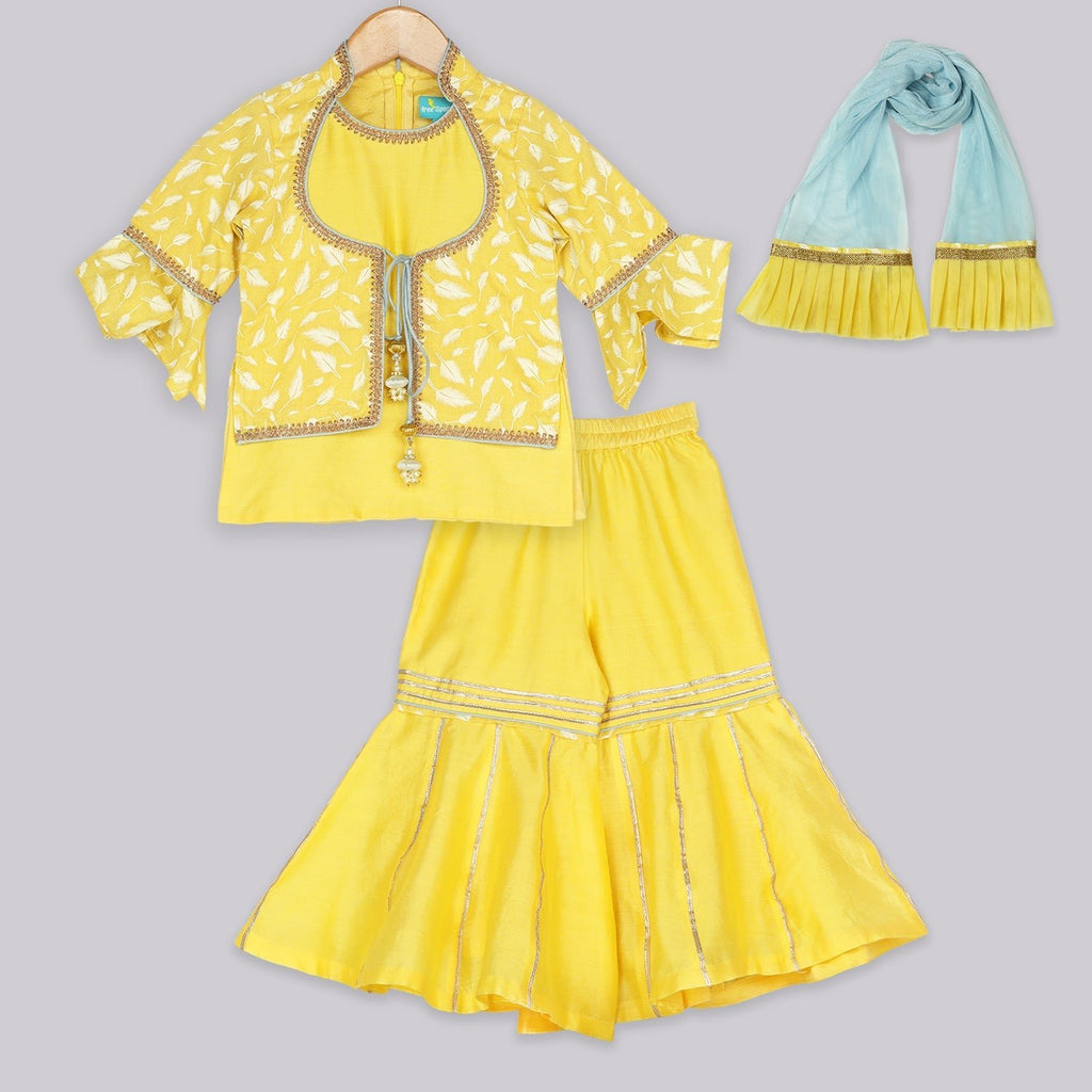 Belle Yellow Sharara SetSharara setFREE SPARROW
