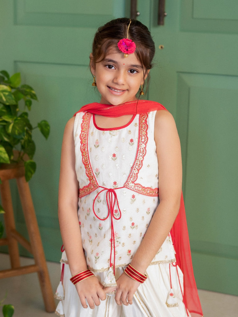 Embroidered Jacket Kurti Dhoti SetDhoti KurtiFREE SPARROW