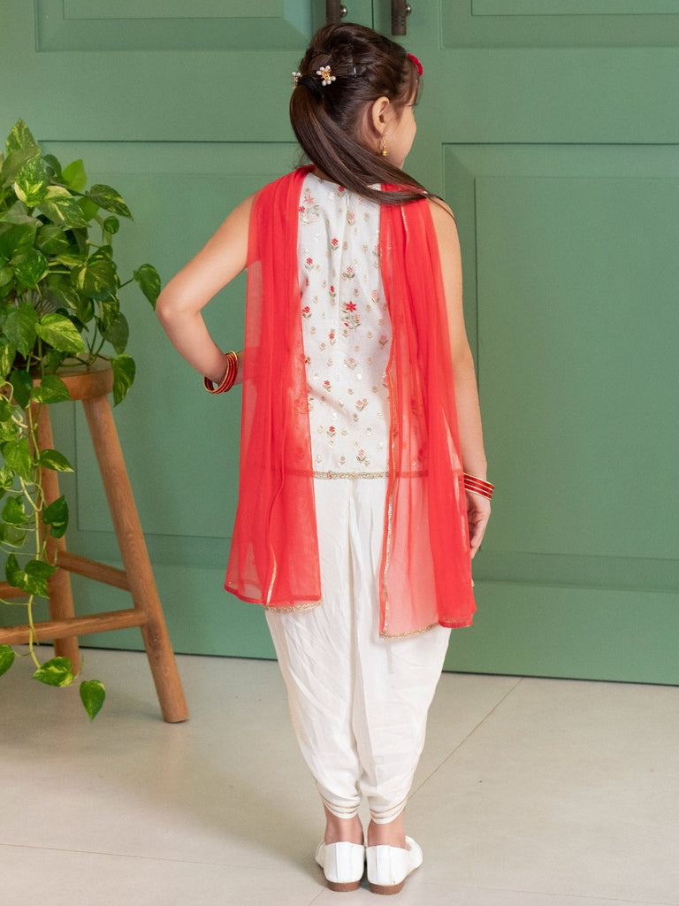 Embroidered Jacket Kurti Dhoti SetDhoti KurtiFREE SPARROW