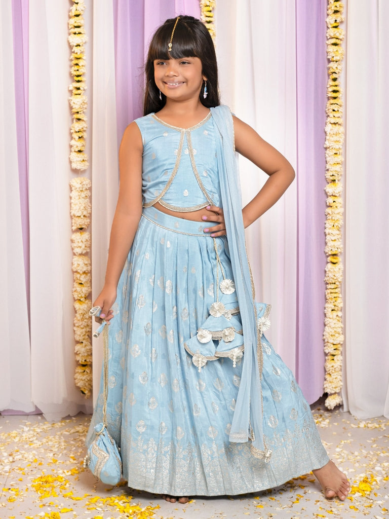 Embroidered Powder Blue Lehenga SetLEHENGAFREE SPARROW