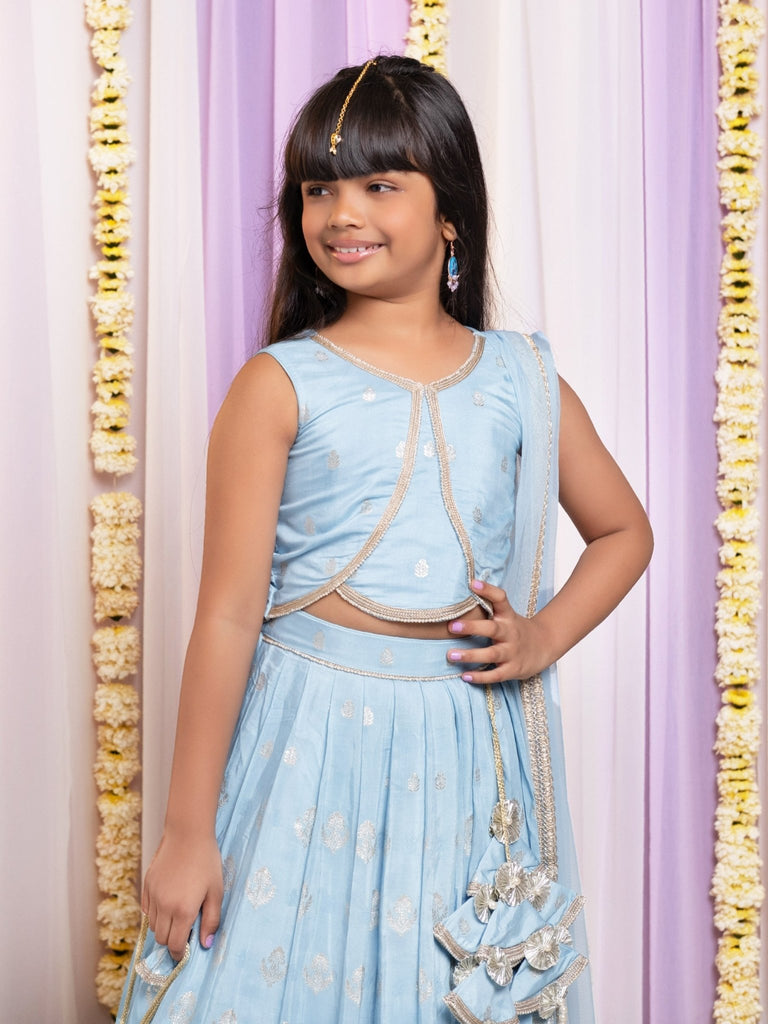 Embroidered Powder Blue Lehenga SetLEHENGAFREE SPARROW