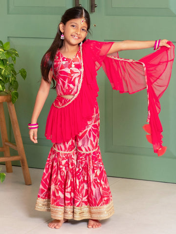 Multicolour Attached Dupatta Sharara SetSHARARAFREE SPARROW