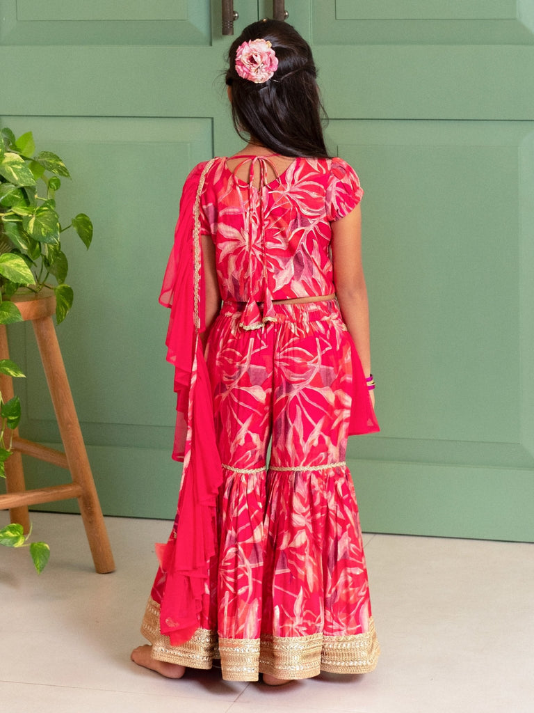 Multicolour Attached Dupatta Sharara SetSHARARAFREE SPARROW