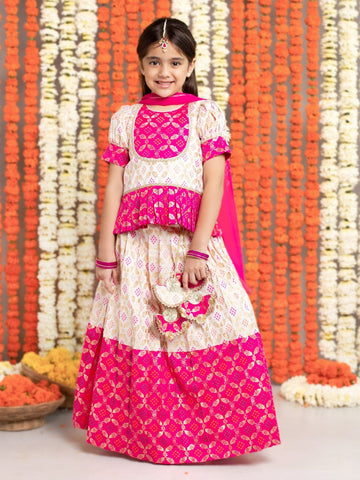 Pattu Style Jacquard Silk Lehenga SetLEHENGAFREE SPARROW