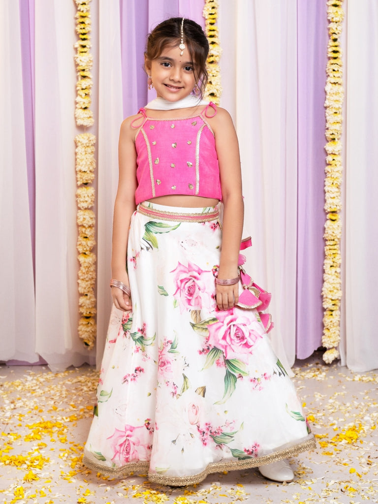 Pink Organza Lehenga SetLEHENGAFREE SPARROW