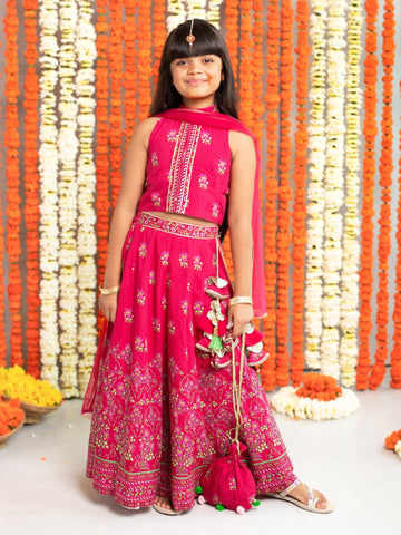 Pinted Maroon Lehenga SetLEHENGAFREE SPARROW