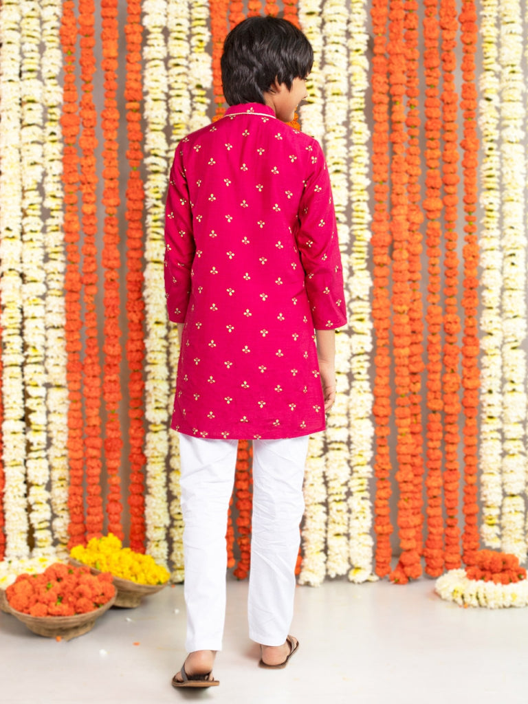 Printed Maroon Kurta Pyjama SetKURTA SETFREE SPARROW