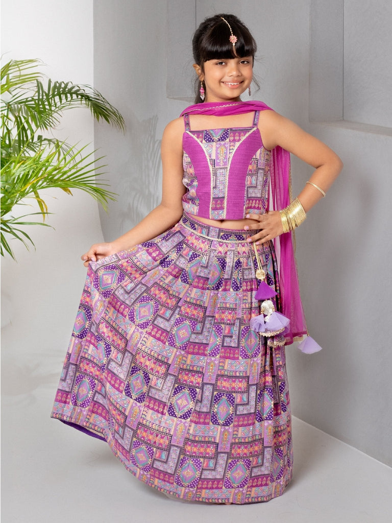 Purple Jacquard Lehenga SetLEHENGAFREE SPARROW