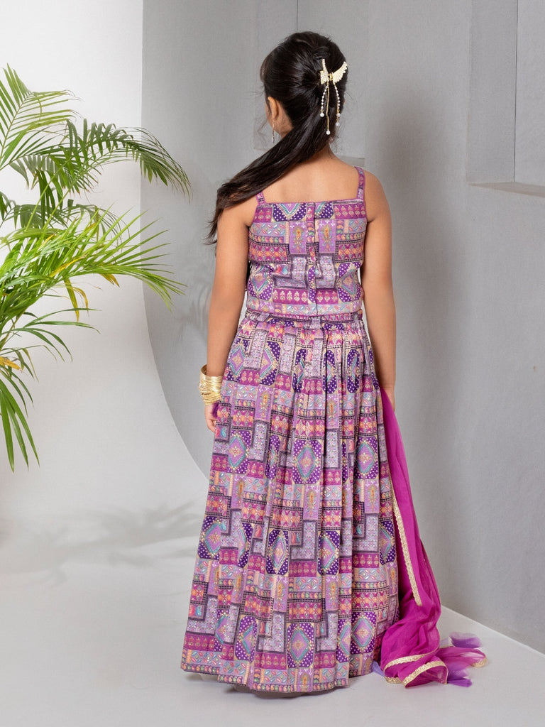 Purple Jacquard Lehenga SetLEHENGAFREE SPARROW