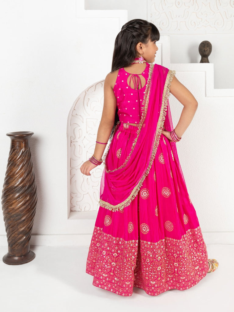 Rani Pink Jacquard Lehenga SetLEHENGAFREE SPARROW