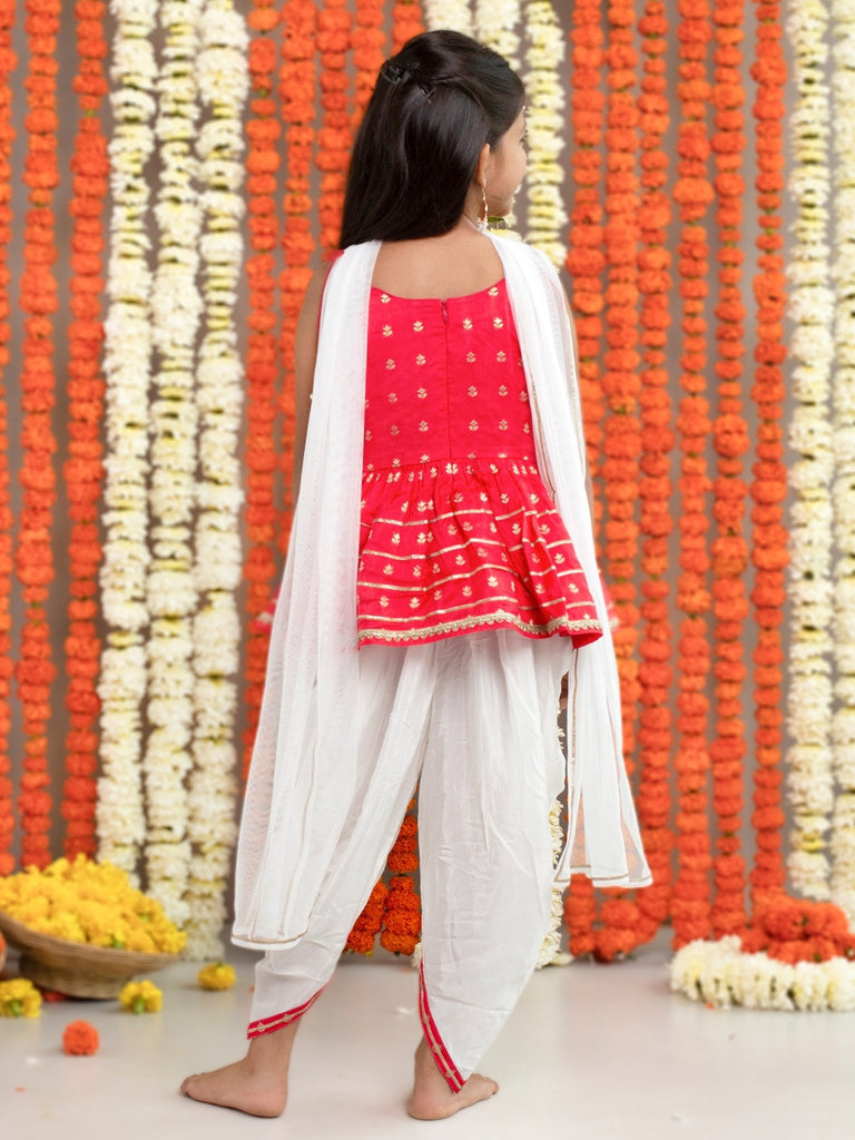 Red Peplum Dhoti SetDhoti KurtiFREE SPARROW