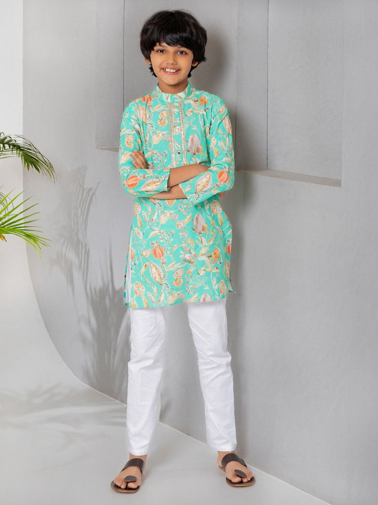 Sea Green Kurta PyjamaKURTA SETFREE SPARROW