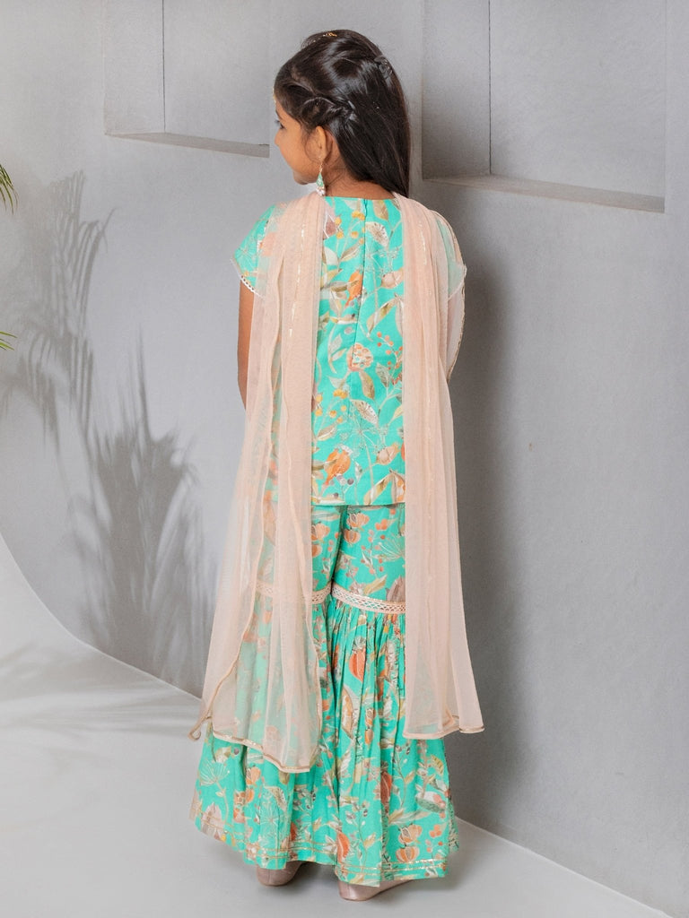 Sea Green Sharara SetSHARARAFREE SPARROW