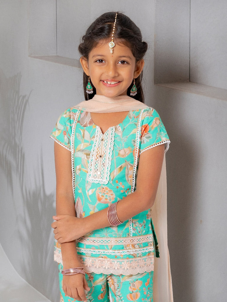 Sea Green Sharara SetSHARARAFREE SPARROW