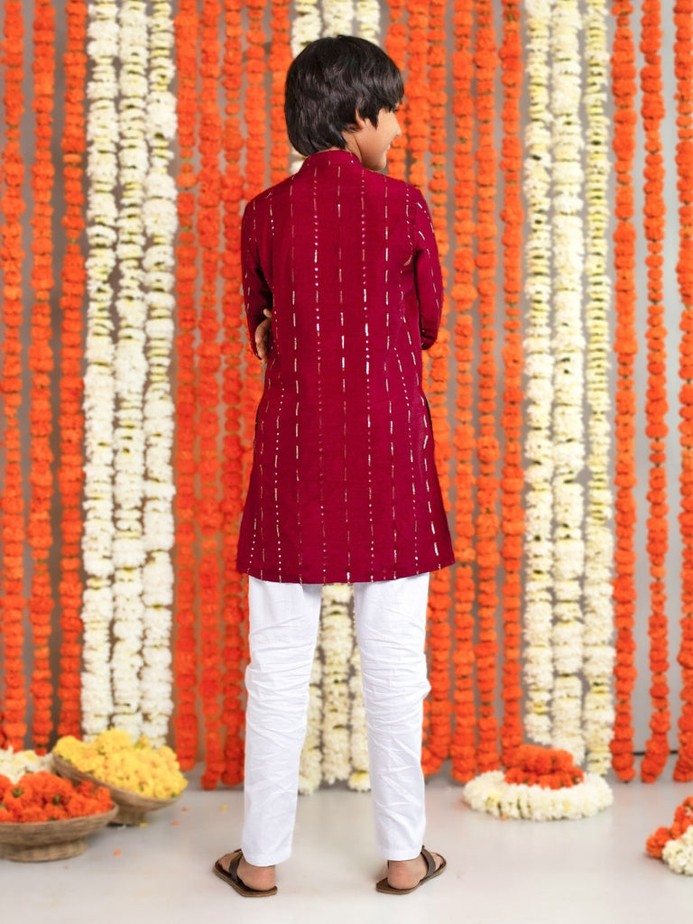 Wine Kurta Pyjama SetKURTA SETFREE SPARROW
