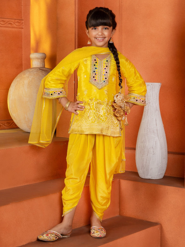 Yellow Gold Dhoti SetDhoti KurtiFREE SPARROW