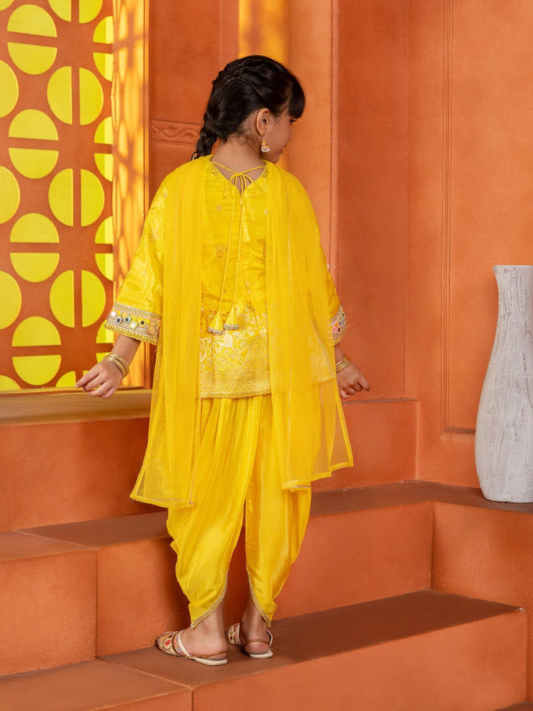 Yellow Gold Dhoti SetDhoti KurtiFREE SPARROW