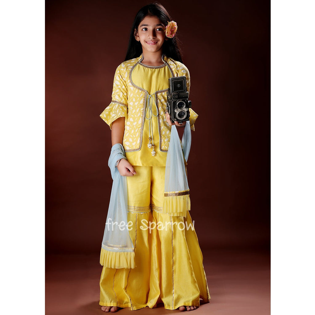Belle Yellow Sharara SetSharara setFREE SPARROW