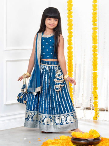 Blue Pop Lehenga SetLEHENGAFREE SPARROW