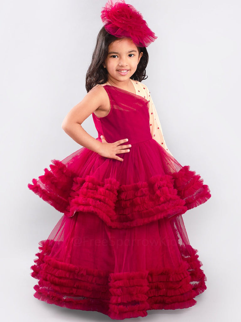 Crushed Berry Gown With Hair ClipGOWNFREE SPARROW