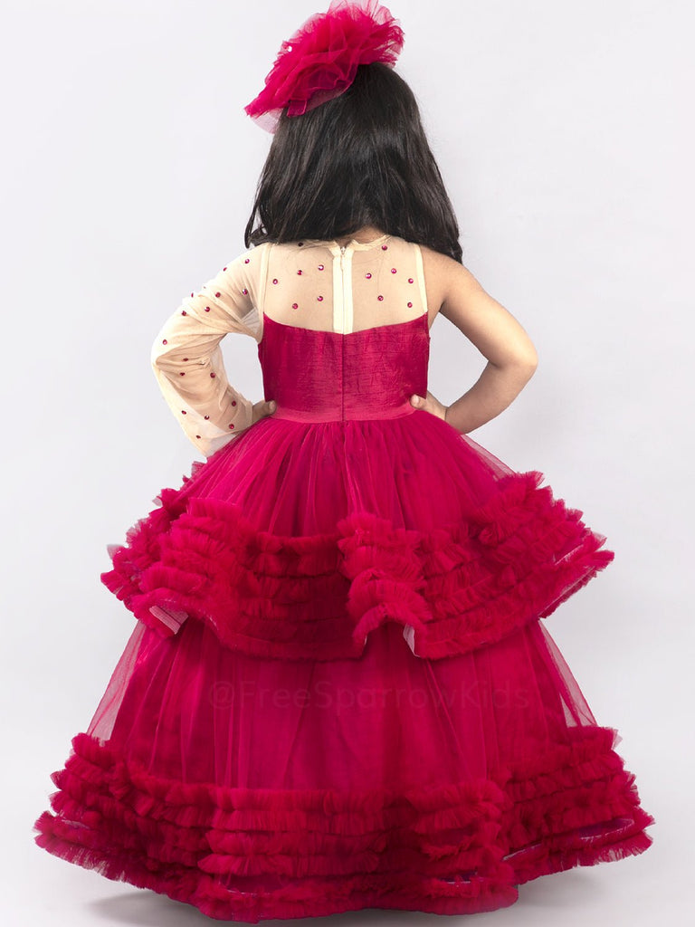 Crushed Berry Gown With Hair ClipGOWNFREE SPARROW