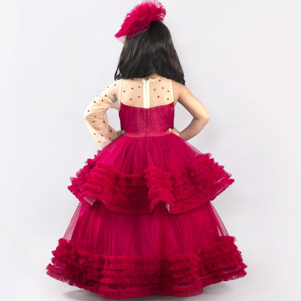 Crushed Berry Gown With Hair ClipGOWNFREE SPARROW
