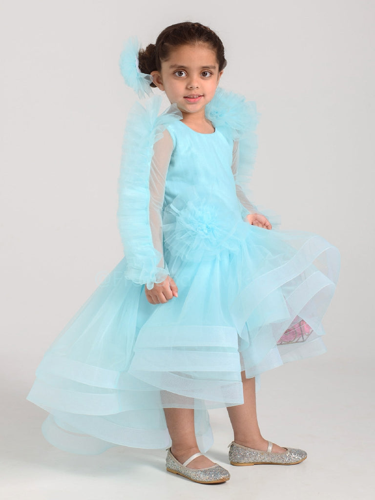 Floral Ruffle Dress With Hair ClipDressFREE SPARROW