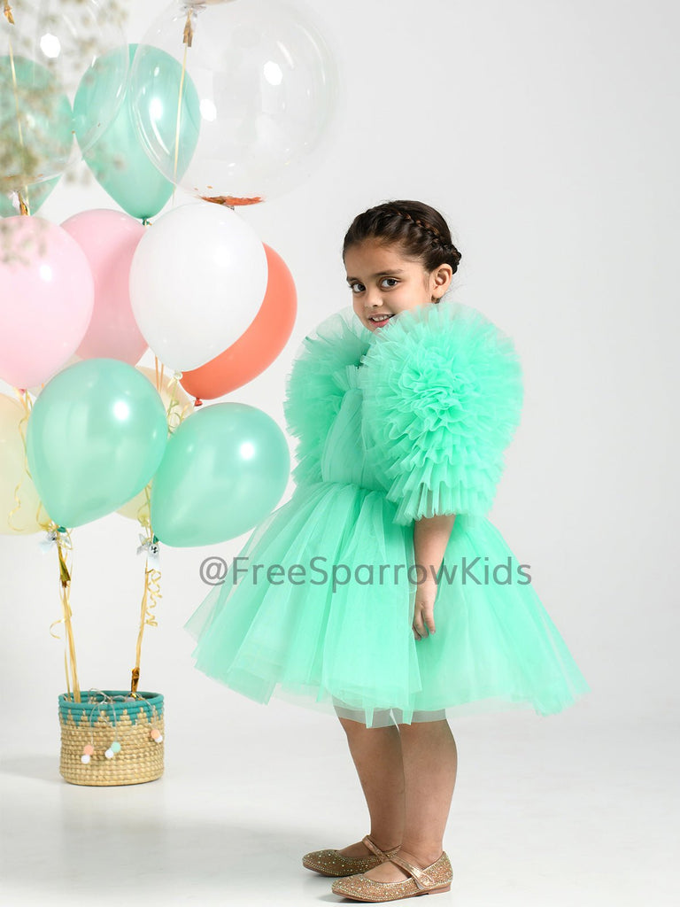 French Mint Dress With Hair ClipDressFREE SPARROW