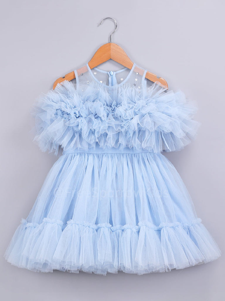 Frosted Blue Dress With Hair ClipDressFREE SPARROW