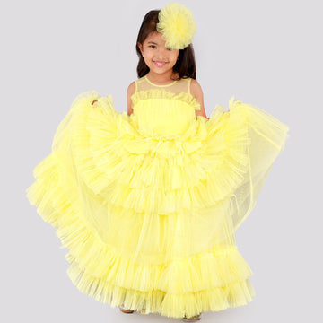 Lemon Splash Gown With Hair ClipGOWNFREE SPARROW