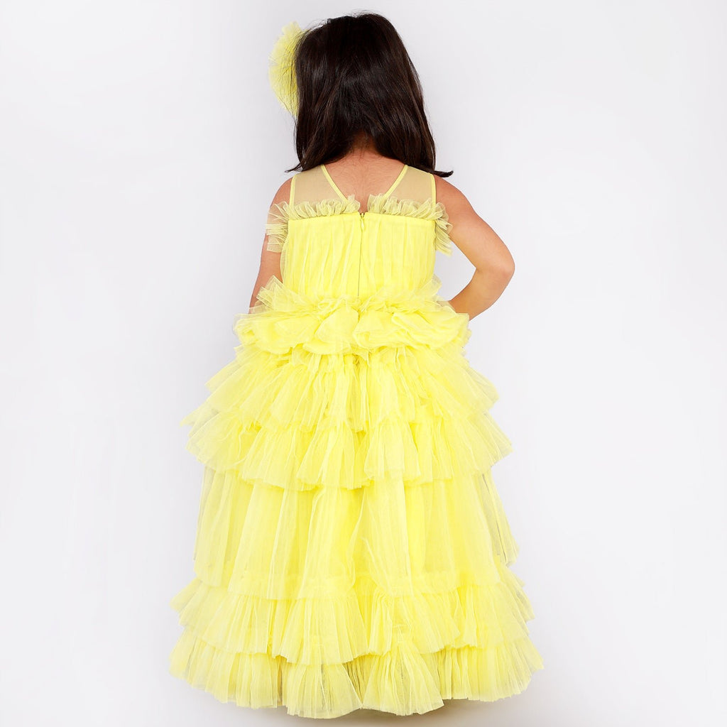Lemon Splash Gown With Hair ClipGOWNFREE SPARROW