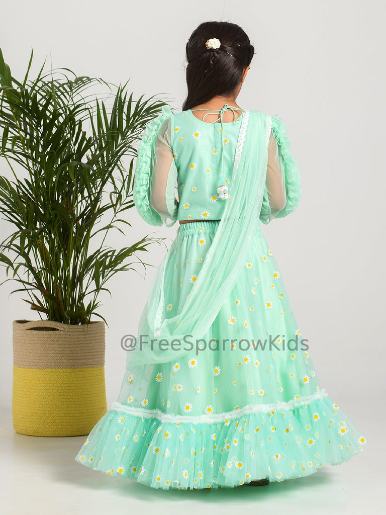 Mint Daisy Lehenga SetLEHENGAFREE SPARROW