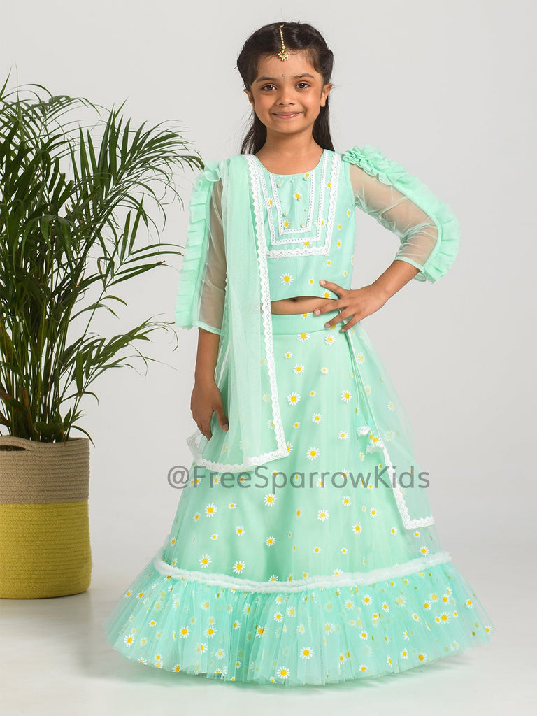 Mint Daisy Lehenga SetLEHENGAFREE SPARROW