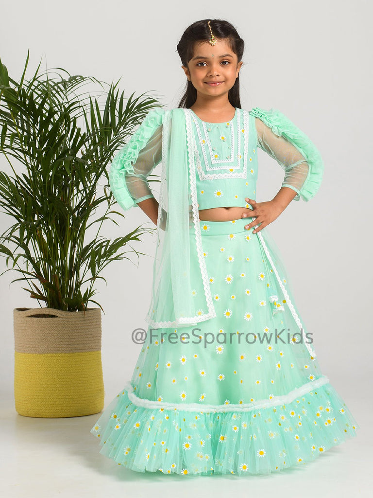 Mint Daisy Lehenga SetLEHENGAFREE SPARROW