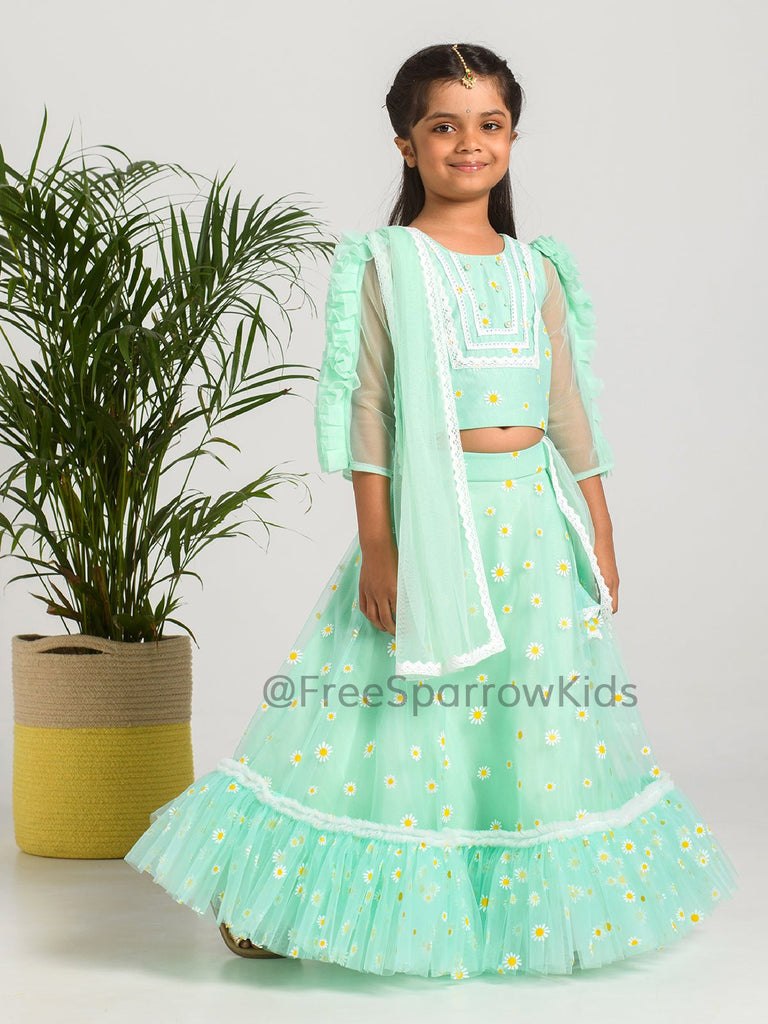 Mint Daisy Lehenga SetLEHENGAFREE SPARROW