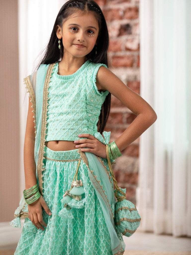 Mint Fresh Lehenga SetLEHENGAFREE SPARROW