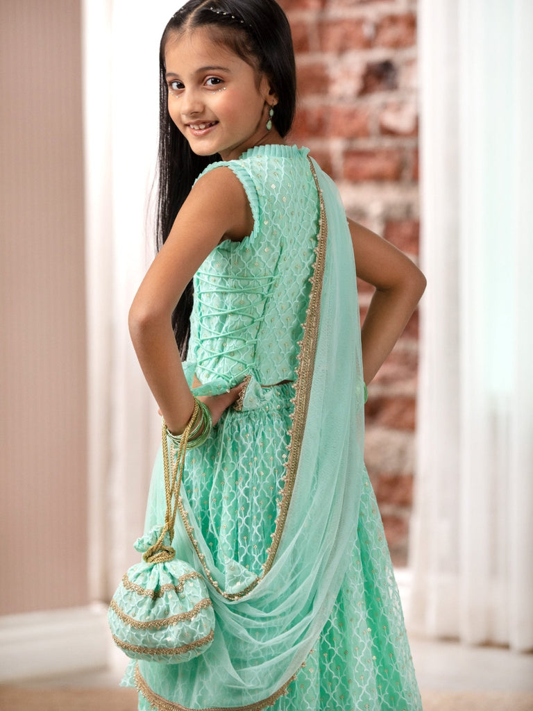 Mint Fresh Lehenga SetLEHENGAFREE SPARROW