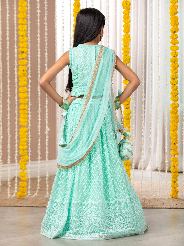 Mint Fresh Lehenga SetLEHENGAFREE SPARROW
