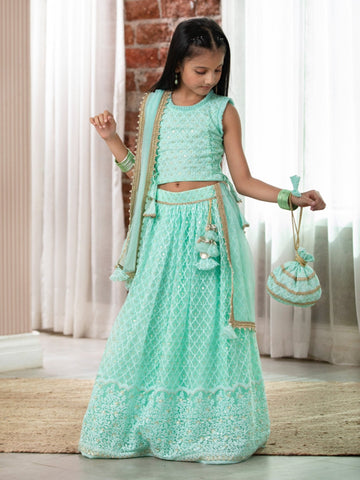 Mint Fresh Lehenga SetLEHENGAFREE SPARROW
