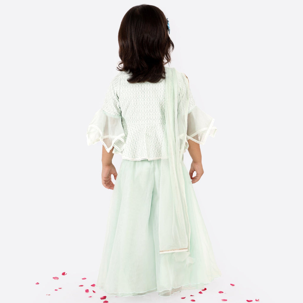 Mint Rose Peplum Sharara SetSHARARAFREE SPARROW