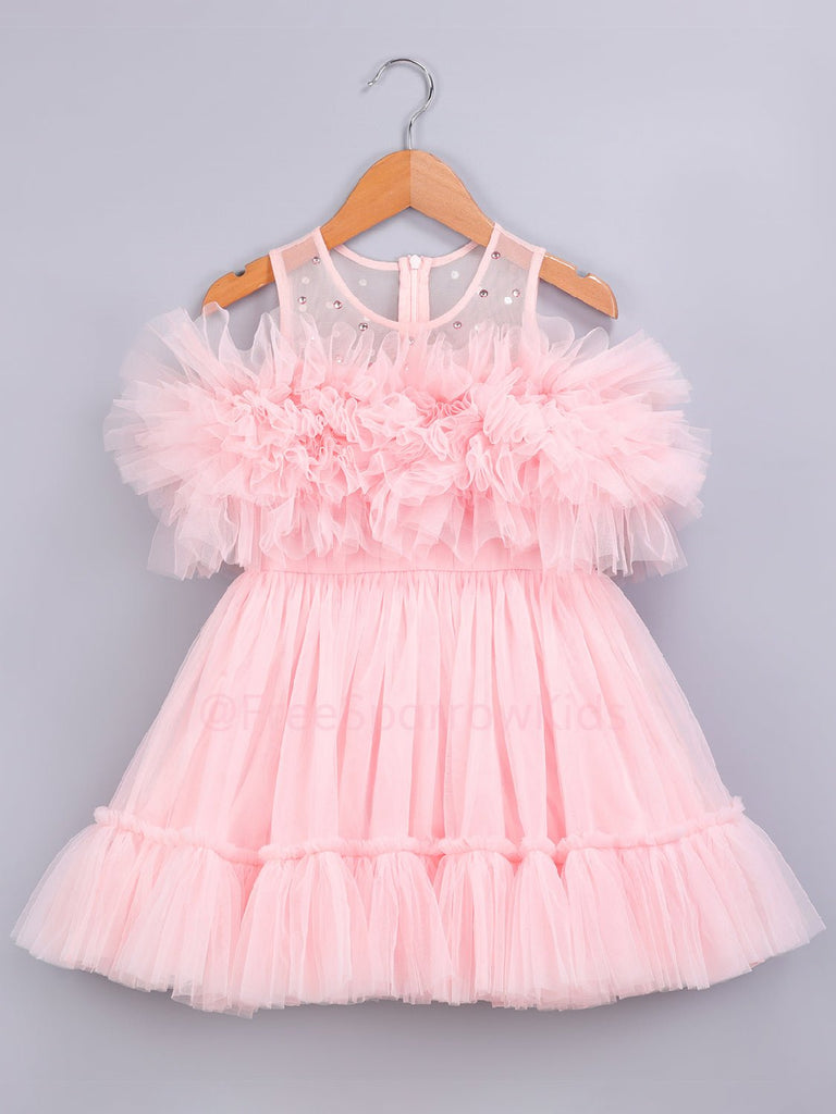 Misty Pink Dress With Hair ClipDressFREE SPARROW