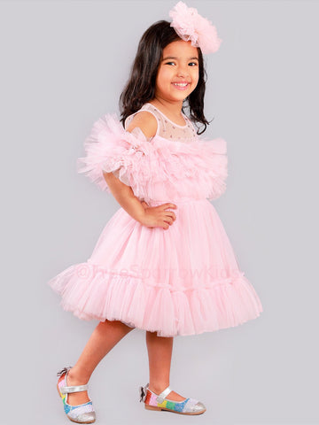 Misty Pink Dress With Hair ClipDressFREE SPARROW