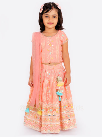 Peach Pudding Lehenga SetLEHENGAFREE SPARROW