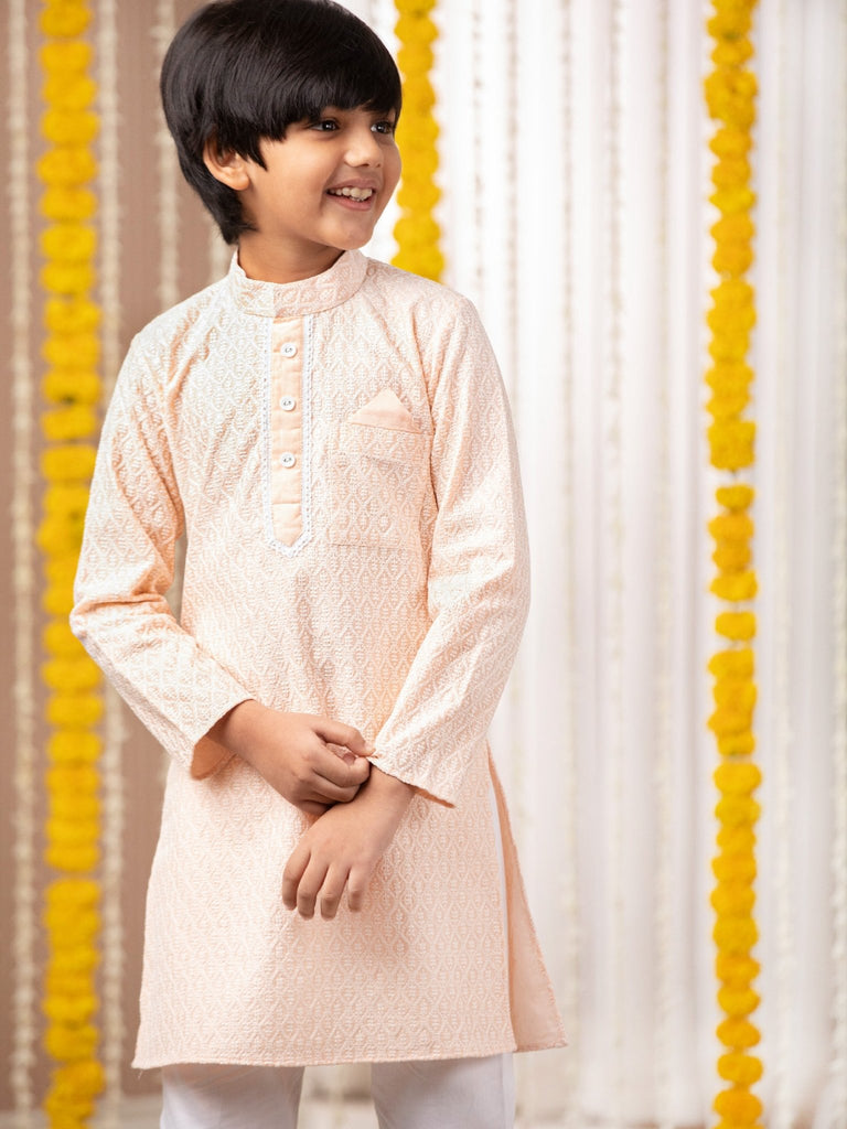 Peach Rose Kurta SetKURTA SETFREE SPARROW