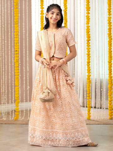 Peach Souffle Lehenga SetLEHENGAFREE SPARROW
