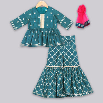 Peacock Teal Sharara SetSharara setFREE SPARROW
