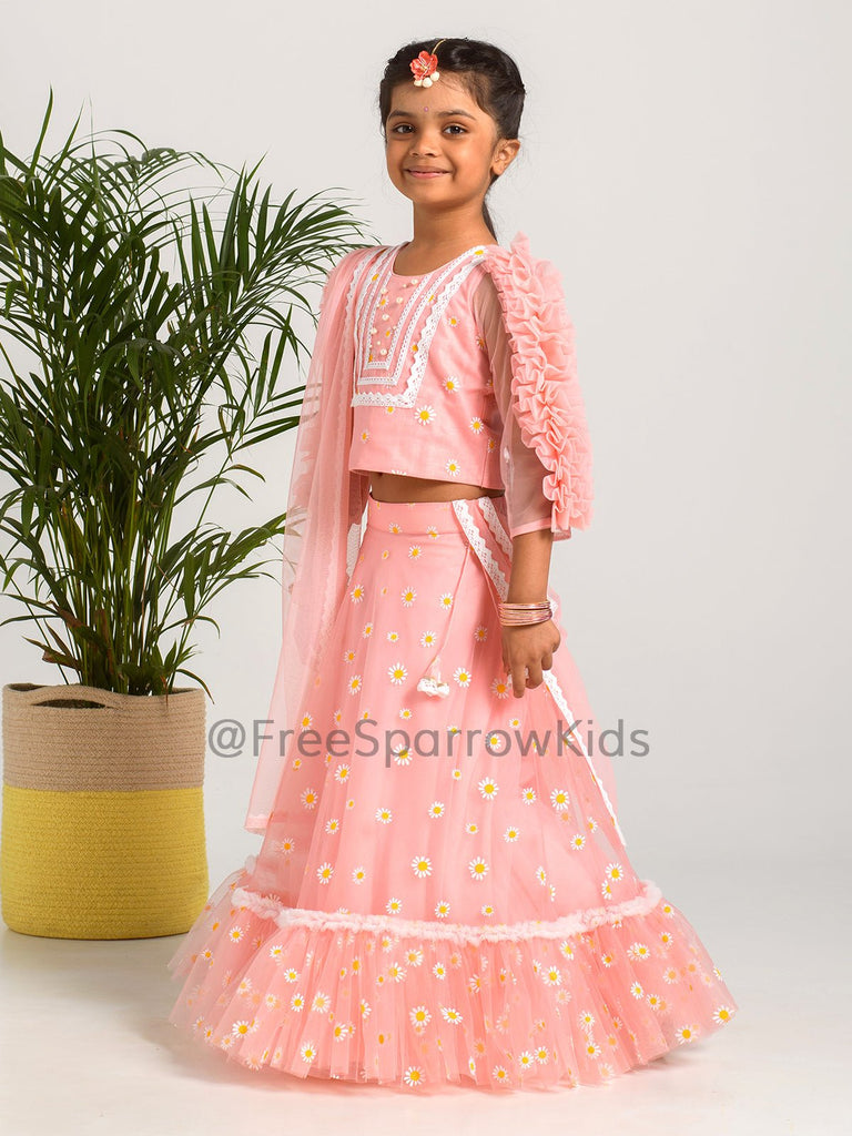 Pink Daisy Lehenga SetLEHENGAFREE SPARROW