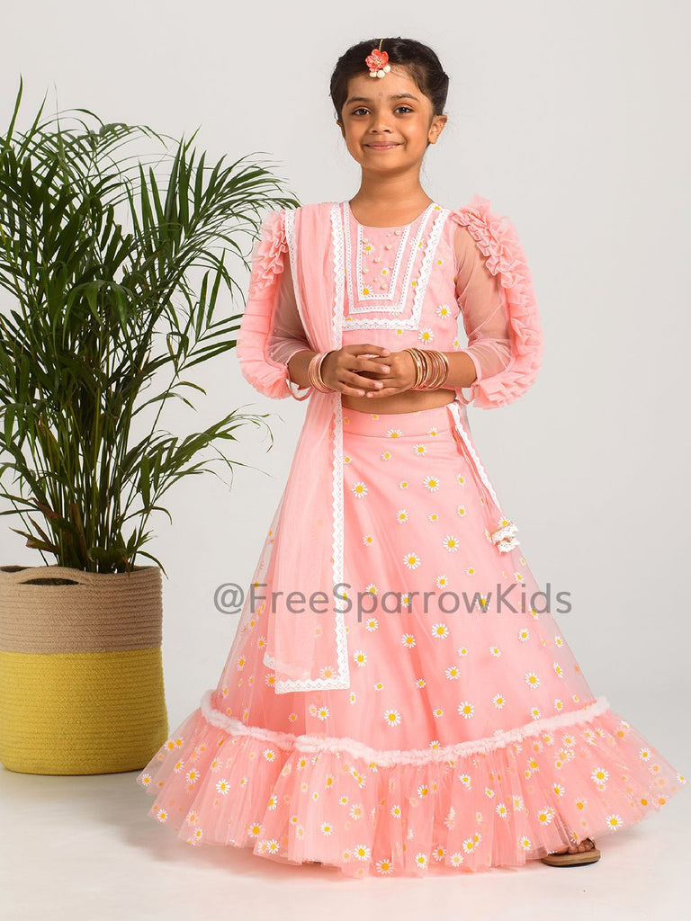 Pink Daisy Lehenga SetLEHENGAFREE SPARROW