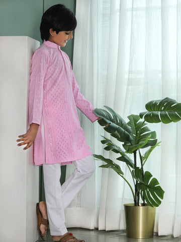 Pink Lucknowi Kurta SetKURTA SETFREE SPARROW