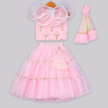 Pink Sparkle Lehenga SetLehenga CholiFREE SPARROW